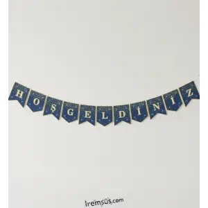 Hoşgeldiniz Yazılı İpli Duvar Yazısı Banner 220 cm Hoşgeldin Yazısı