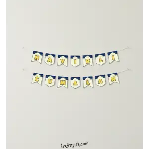 Hayırlı Cumalar Banner Duvar Yazısı 190 cm Bej Renk Cuma Yazısı