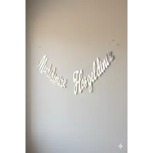 Mevlidimize Hoşgeldiniz Kaligrafi Banner 2mt Gümüş Renk