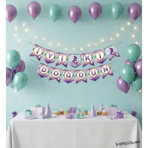 Deniz Kızı Konsept Doğum Günü İyi ki Doğdun Banner Deniz Kızı Süslemesi 190 cm