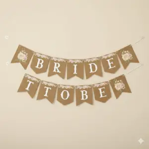 Bride To Be Yazılı Kraft Renk Banner Yazı 190 cm Bekarlığa Veda Partisi Süslemesi