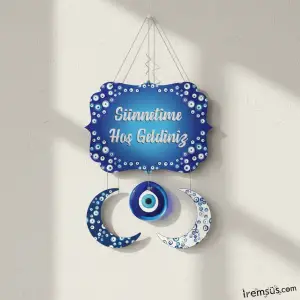 Sünnetimize Hoşgeldiniz Asmalı Tavan Sarkıt Süs Mavi Renk Sünnet Düğünü ve Oda Süsleme Sünnet Süsü