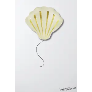 Satin Renk Retr Deniz Kabuğu Folyo Helyum Balon 54*511cm Deniz Kızı Konsept Parti Süslemesi