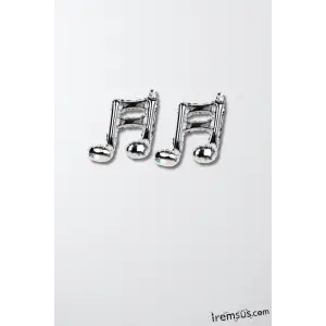 Gümüş Renk Nota Şekilli İkili Folyo Balon 45 cm Nota Folyo Balon Müzik Konsept