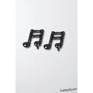 Siyah Renk Nota Şekilli İkili Folyo Balon 45 cm Nota Folyo Balon Müzik Konsept