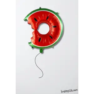 Karpuz Dilim Şekilli Folyo Helyum Balon Parti Balonu 71*47 Cm Meyve Konsept Parti Balonu