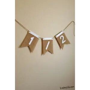 Yarım Yaş Partisi 1/2 Hasır Kumaş Banner Süsleme Yarış Yaş Süslemesi