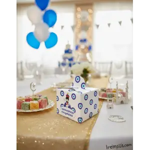 Sünnetimize Hoşgeldiniz Lokumluk Karton Kutu Dağıtmalık 25li