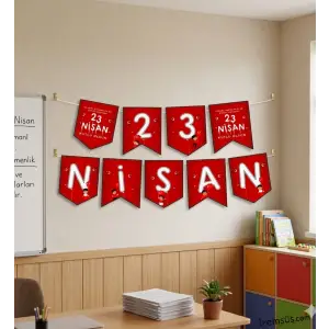 23 Nisan Zikzak Banner Yazı 125cm