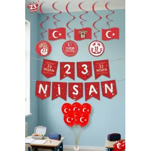 23 Nisan Çocuk Bayramı Balonlu Süsleme Seti 23 Nisan Bayramı Süslemesi