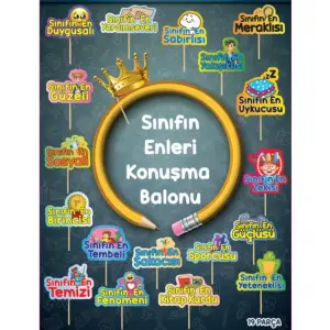 Sınıfın Enleri Mezuniyet Konuşma Balonu 19 lu Mezuniyet Eğlence Kartı