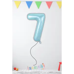 7 Yaş Doğum Günü Mavi Renk Folyo Helyum Balon 34 76 Cm 7 Yaş Folyo Balon