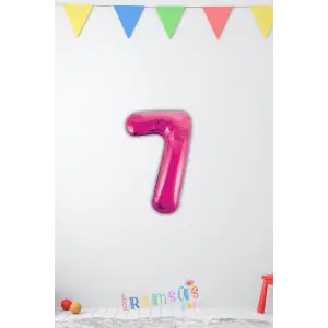 7 Yaş Doğum Günü Partisi Pembe Renk Folyo Balon 16 36 Cm 7 Rakam Folyo Balon Pembe Konsept