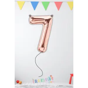 7 Yaş Doğum Günü Rose Renk Folyo Helyum Balon 34 76 Cm 7 Yaş Folyo Balon