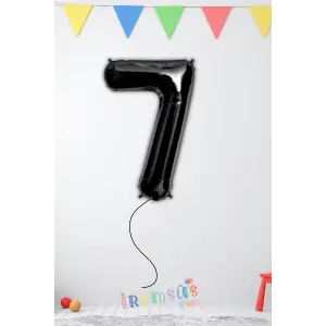 7 Yaş Doğum Günü Siyah Renk Folyo Helyum Balon 34 76 Cm 7 Rakam Folyo Balon Balon