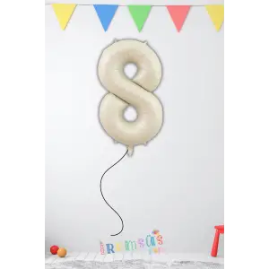 8 Yaş Doğum Günü Krem Renk Folyo Helyum Balon 34 76 Cm 8 Rakam Folyo Balon Balon Retro Renk