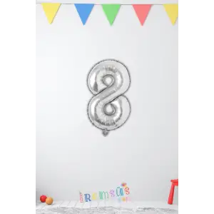 8 Yaş Doğum Günü Partisi Gümüş Renk Folyo Balon 16 36 Cm 8 Rakam Folyo Balon Silver Konsept