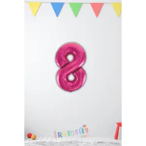 8 Yaş Doğum Günü Partisi Pembe Renk Folyo Balon 16 36 Cm 8 Rakam Folyo Balon Pembe Konsept