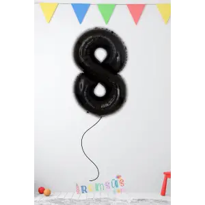 8 Yaş Doğum Günü Siyah Renk Folyo Helyum Balon 34 76 Cm 8 Rakam Folyo Balon Balon