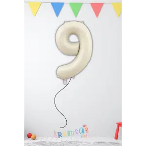 9 Yaş Doğum Günü Krem Renk Folyo Helyum Balon 34 76 Cm 9 Rakam Folyo Balon Balon Retro Renk