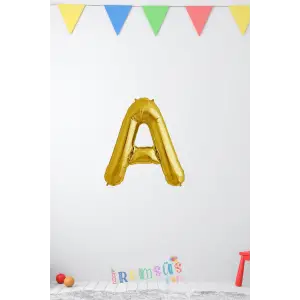 A Harfi Doğum Günü Gold Renk Folyo Balon 16 36 Cm A Harf Folyo Balon Gold Konsept