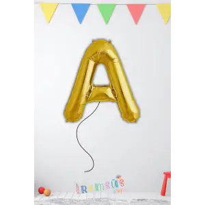 A Harfi Doğum Günü Gold Renk Folyo Helyum Balon 34 76 Cm A Harf Folyo Balon Gold Konsept
