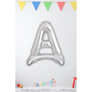 A Harfi Doğum Günü Gümüş Renk Folyo Ayaklı Balon 32 70 Cm A Harf Folyo Balon Gümüş Konsept