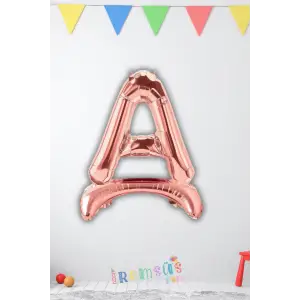 A Harfi Doğum Günü Rose Gold Renk Folyo Ayaklı Balon 32 70 Cm A Harf Folyo Balon Rose Konsept
