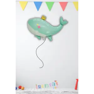Balina Figür Folyo Helyum Balon 93 cm Hayvanlar Konsept Folyo Balon Süsleme