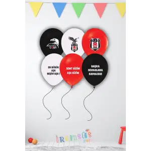 Beşiktaş Takım Logolu Baskılı Lisanslı Balon 10 adet. Beşiktaş Doğum Günü Süsleme