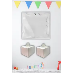 Beyaz Renk Düz Lokumluk Karton Kutu Dağıtmalık 25li