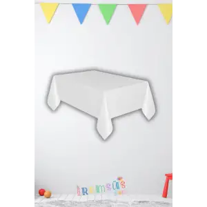 Beyaz Renk Plastik Masa Örtüsü 120*180 cm 1 Adet Kullan at Parti Masa Örtüsü