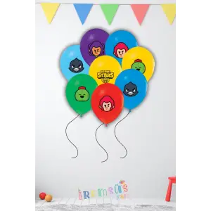 Brawl Stars Konsept Doğum Günü Baskılı Lisanlı Balon 10 Adet Brawl Stars Süslemesi