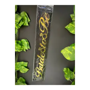 Bride To Be Yazılı Siyah Üstüne Gold Yaldızlı Kuşak 150 cm Bekarlığa Veda Partisi Konsepti Süs