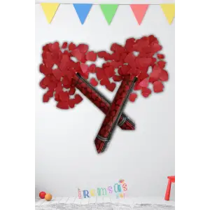 Büyük Boy Lüx Kalp Konfeti 1 adet 30 Cm Sevgililer Günü Düğün Süslemesi