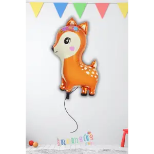 Ceylan Figürü Folyo Helyum Balon 55*94 cm Ceylan Tema Parti Süsleme Balonu Hayvan Tema