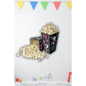 Cinsiyet Belirleme Partisi Konsept Mısır Kutusu 8li Popcorn Cinsiyet Partisi Masa Süsü