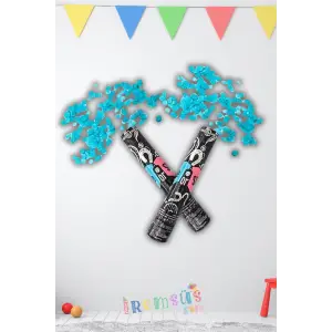 Cinsiyet Belirleme Partisi Mavi Renk Konfeti 30 cm 1 adet Erkek Bebek Cinsiyet Partisi