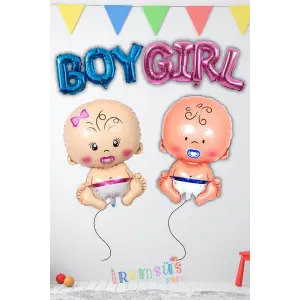 Cinsiyet Partisi Figür Balonlu Süsleme Seti