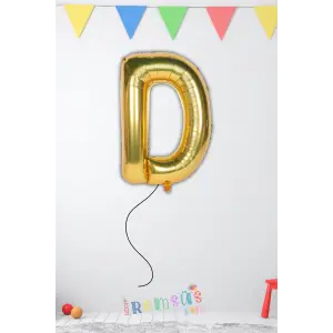 D Harfi Doğum Günü Gold Renk Folyo Helyum Balon 34 76 Cm D Harf Folyo Balon Gold Konsept