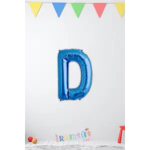 D Harfi Doğum Günü Mavi Renk Folyo Balon 16 36 Cm D Harf Folyo Balon Mavi Konsept