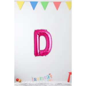 D Harfi Doğum Günü Pembe Renk Folyo Balon 16 36 Cm D Harf Folyo Balon Pembe Konsept