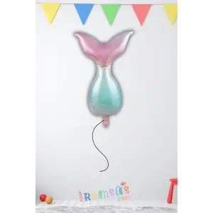Deniz Kızı Kuyruğu Şekilli Helyum Balon 52x85 Cm Deniz Kızı Konsept Parti Süslemesi