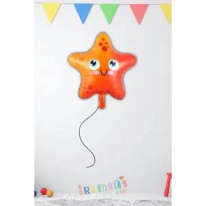 Denız Yıldızı Figür Folyo Helyum Balon 60 cm Hayvanlar Konsept Folyo Balon Süsleme