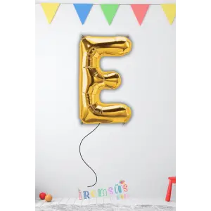 E Harfi Doğum Günü Gold Renk Folyo Helyum Balon 34 76 Cm E Harf Folyo Balon Gold Konsept