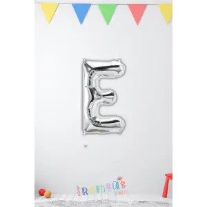 E Harfi Doğum Günü Gümüş Renk Folyo Balon 16 36 Cm E Harf Folyo Balon Silver Konsept