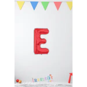 E Harfi Doğum Günü Kırmızı Renk Folyo Balon 16 36 Cm E Harf Folyo Balon Red Konsept