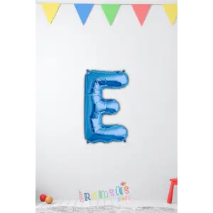 E Harfi Doğum Günü Mavi Renk Folyo Balon 16 36 Cm E Harf Folyo Balon Mavi Konsept