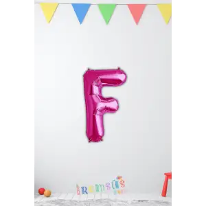 F Harfi Doğum Günü Pembe Renk Folyo Balon 16 36 Cm F Harf Folyo Balon Pembe Konsept