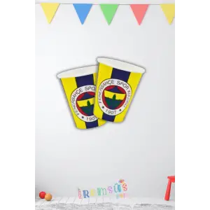 Fenerbahçe Takımı Lisanslı Sarı Lacivert Karton Bardak 8 li